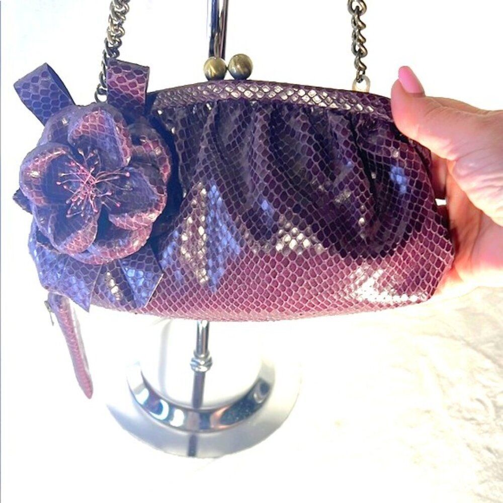 Isabella Fiore Monty Python Plum Clutch with Elegant Design